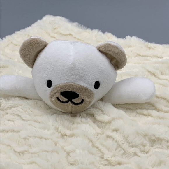 Dream Kids Cream Fluffy Lovey Security Blanket Teddy Bear Handheld Baby Blanket - Picture 2 of 3